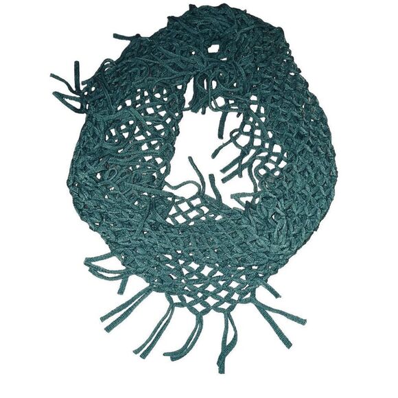 Crochet Fringe Infinity Scarf - Picture 2 of 11